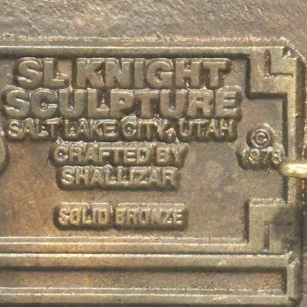 Vintage 1978 SL Knight Solid Bronze Largemouth Bass Fishing Belt Buckle USA